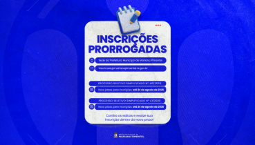 INSCRI��ES PRORROGADAS!